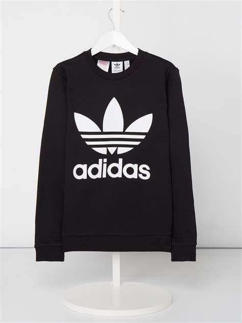 adidas sweatshirt in schwarz mit logoprint|adidas Logo Originals Hoodies & Sweatshirts.